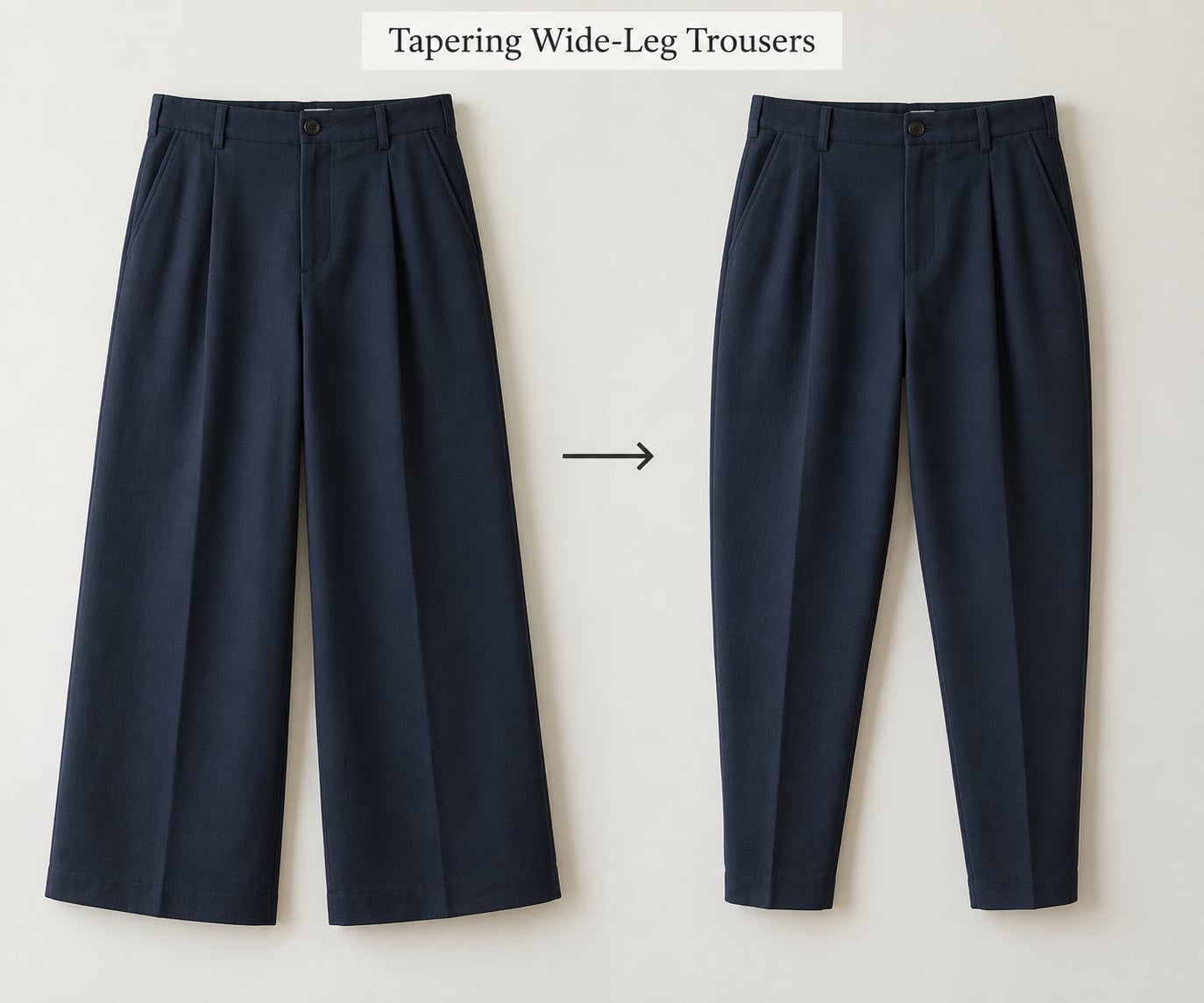 Tapering Wide-Leg Trousers