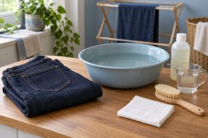 how to wash denim to keep the color