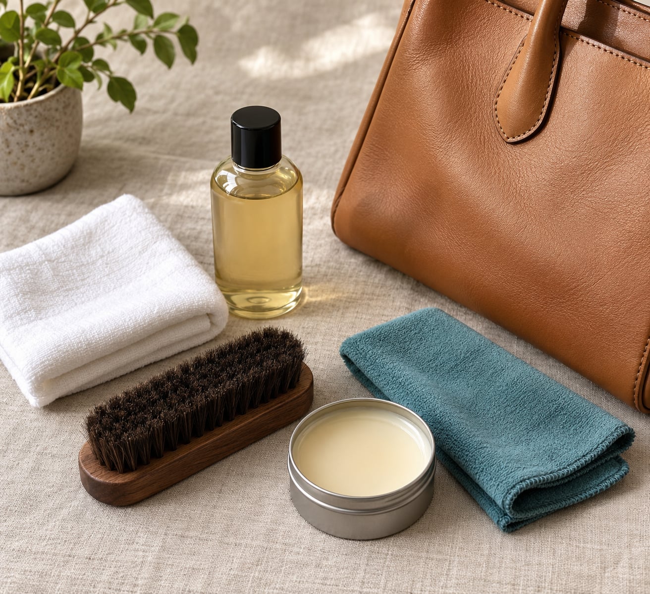 how to clean a leather handbag at home