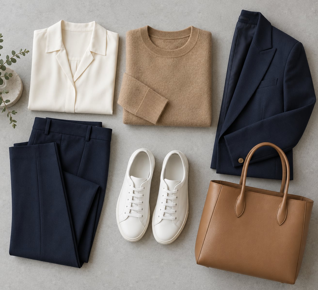 how to style white sneakers with work clothes