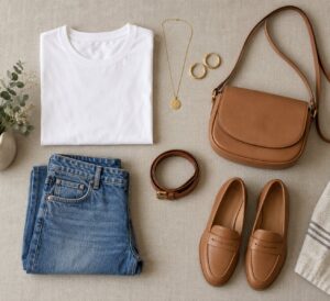 how to accessorize a simple outfit