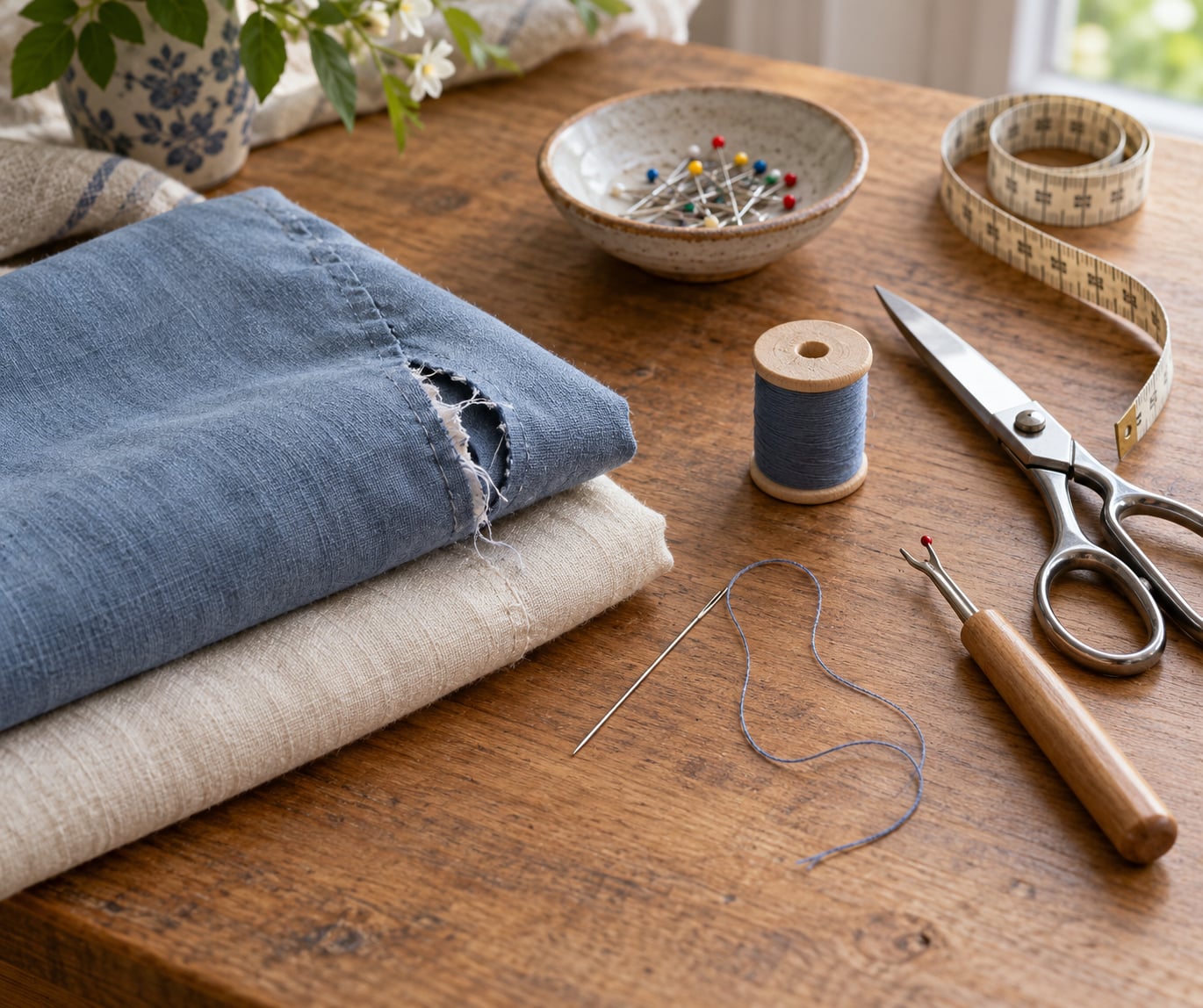 how to mend a ripped seam by hand