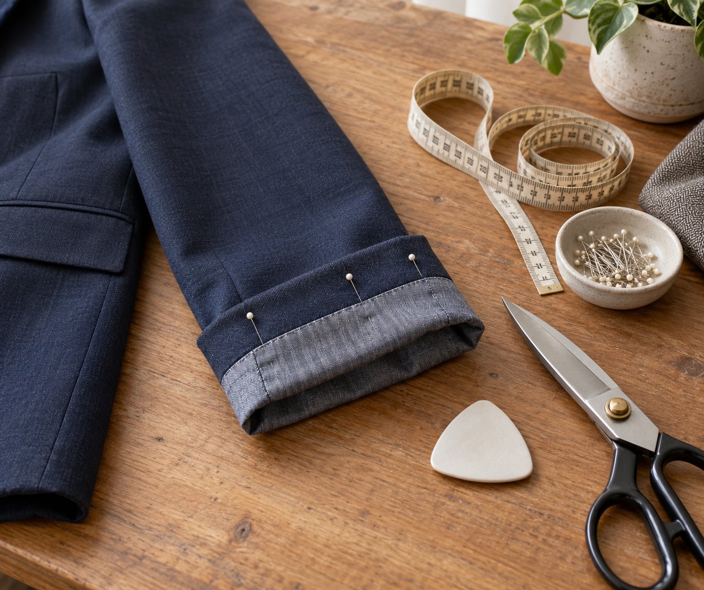 how to shorten sleeves on a blazer