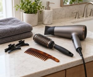 how to blow dry hair straight at home