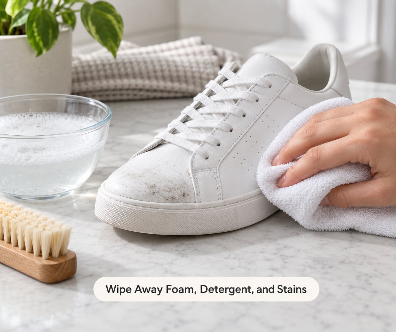 Wipe Away Foam, Detergent, and Stains