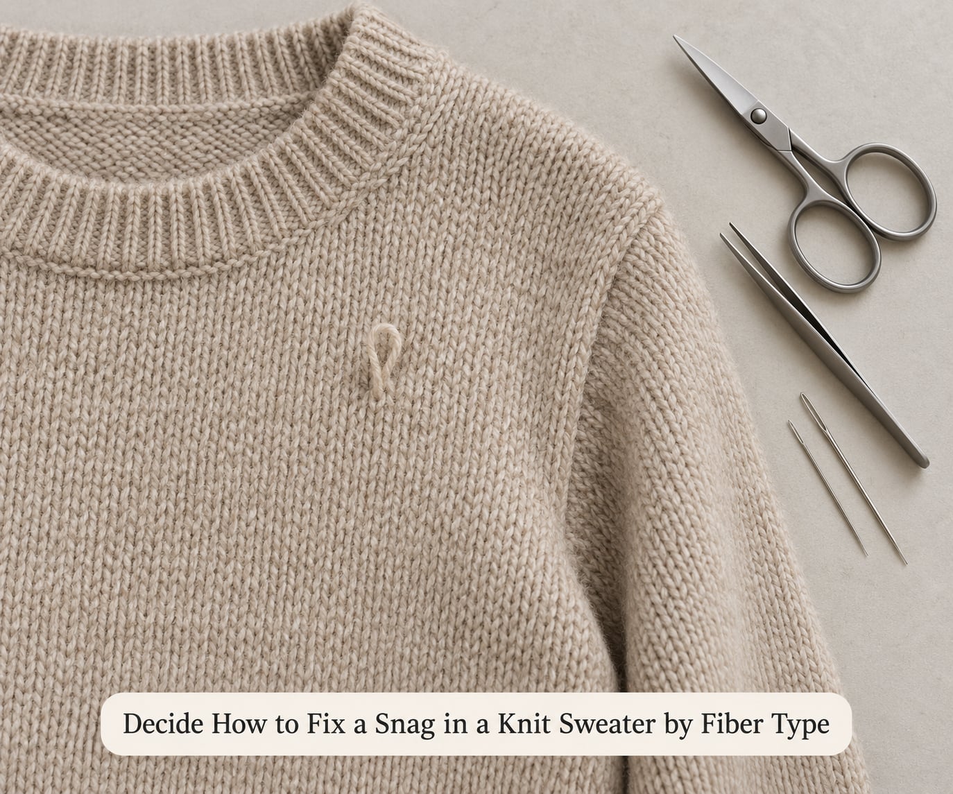 Decide How to Fix a Snag in a Knit Sweater by Fiber Type
