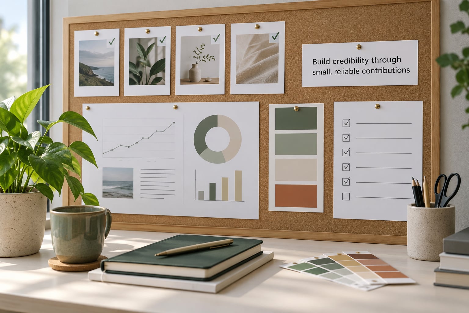Build credibility through small, reliable contributions