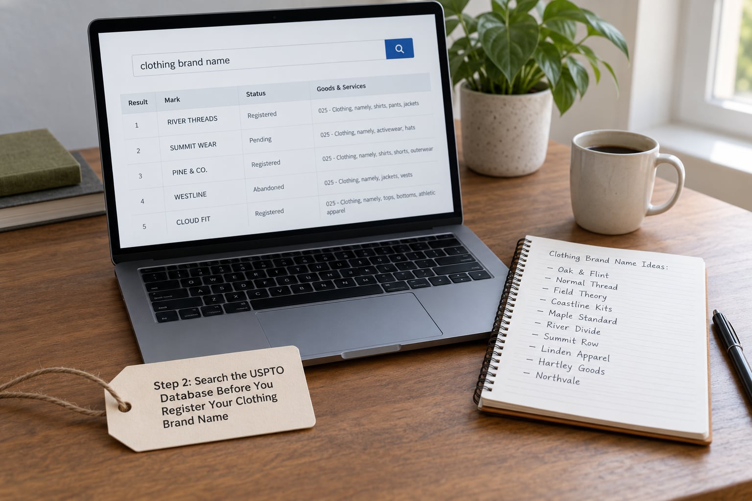 Step 2: Search the USPTO Database Before You Register Your Clothing Brand Name