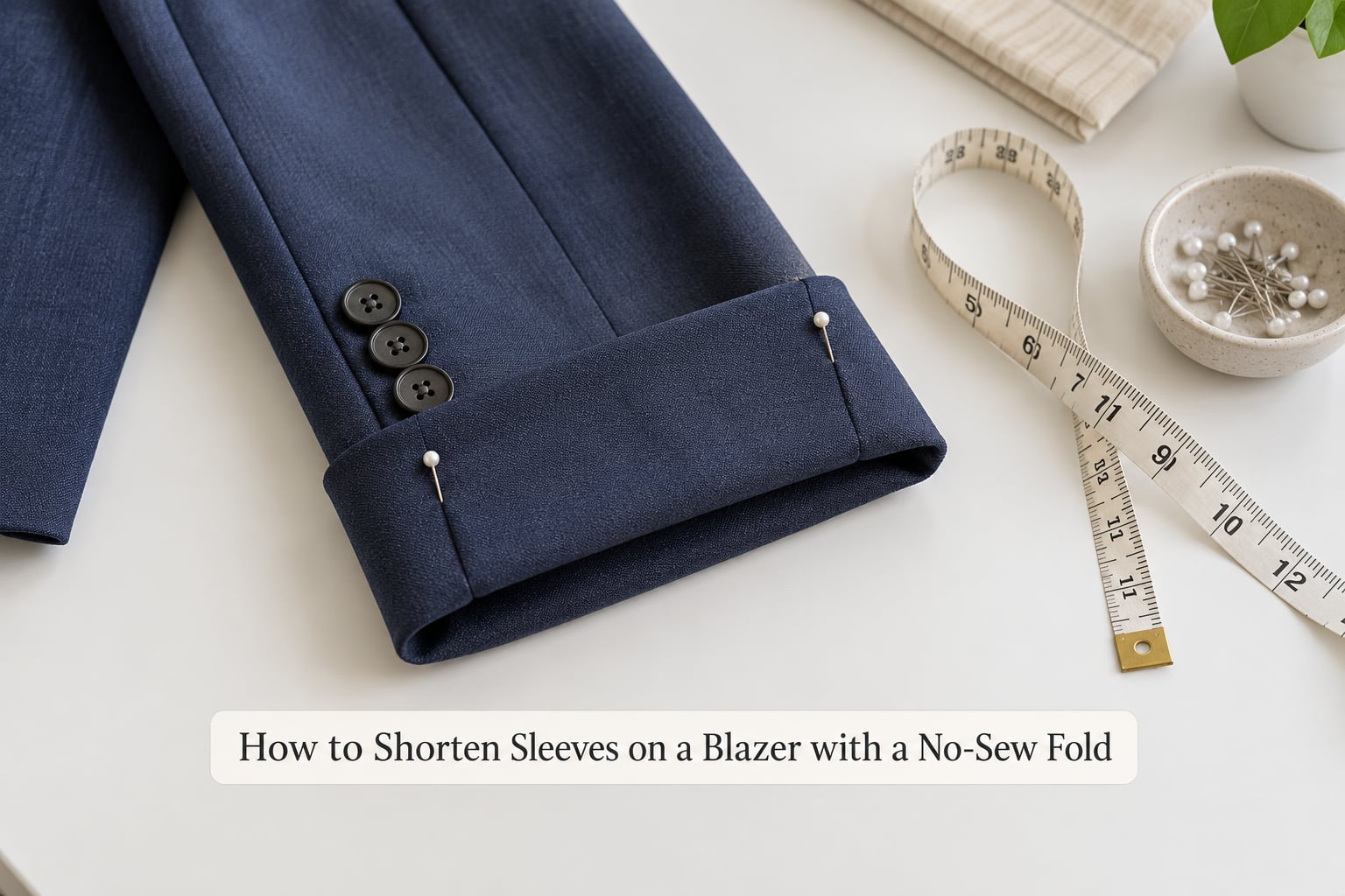 How to Shorten Sleeves on a Blazer with a No-Sew Fold