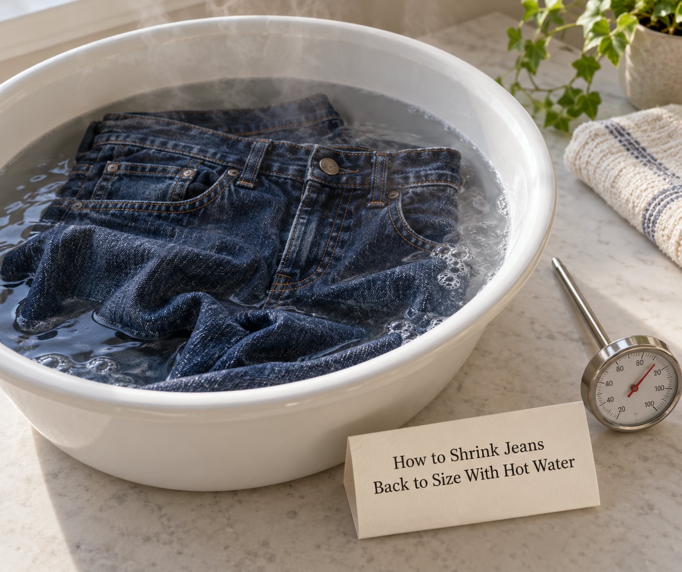 How to Shrink Jeans Back to Size With Hot Water